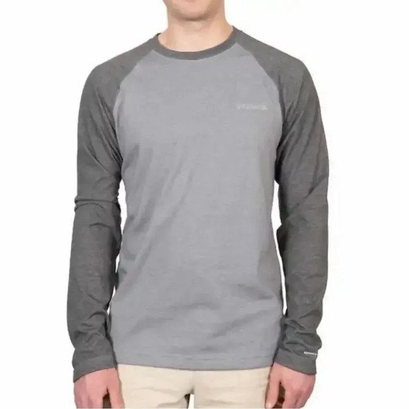Columbia Men's Long Sleeve Raglan Tee Blue - Picture 3 of 11